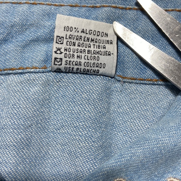 Vintage 90s Sleeveless Embroidered Denim Top Size M - Picture 6 of 6